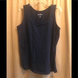 Woman within 1X basic sleeveless staple for layering navy blue